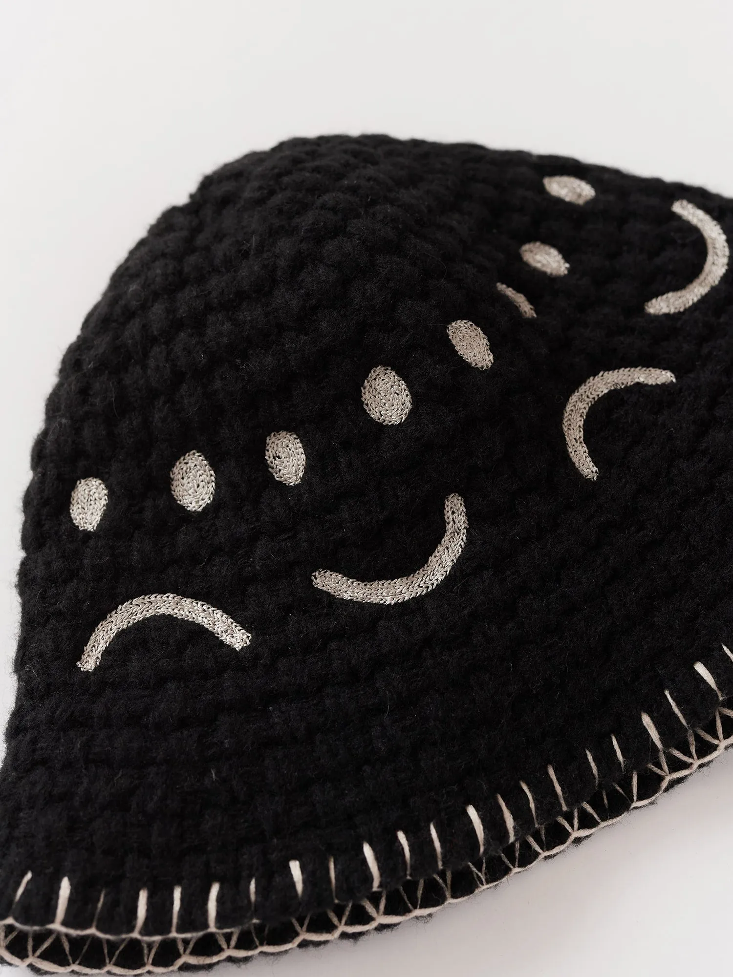 Happy Sad Crochet Style Hat sold by Lazy Oaf product image thumbnail 3