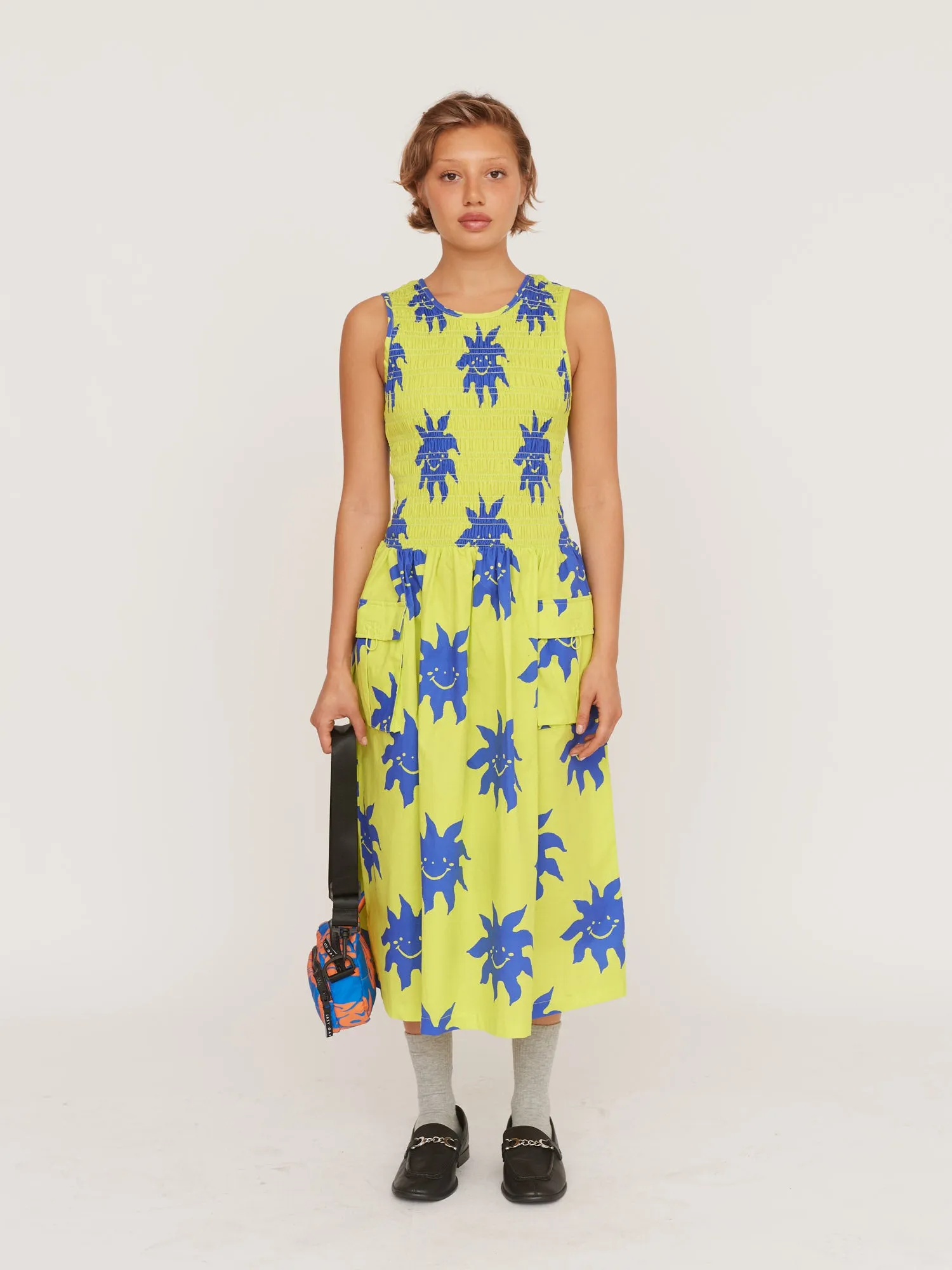 Sunny Shirred Dress sold by Lazy Oaf