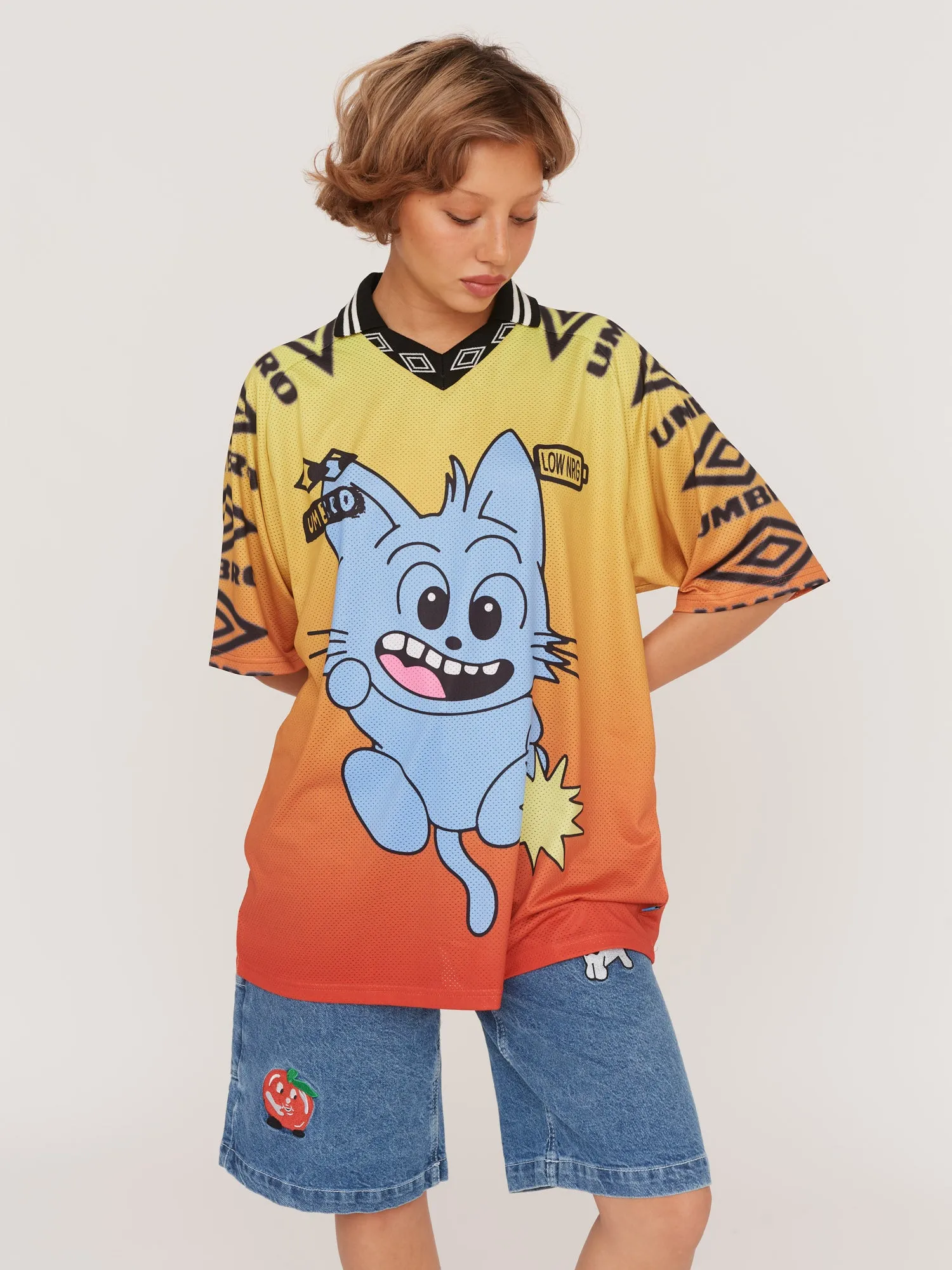 LO x Umbro Nice Cat Football Shirt sold by Lazy Oaf