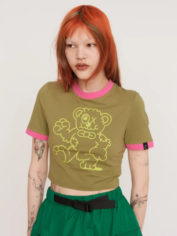 Grin And Bear It Fitted Tee sold by Lazy Oaf