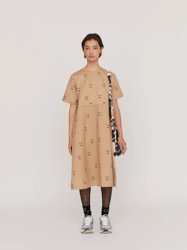 Happy Sad Beige Dress sold by Lazy Oaf