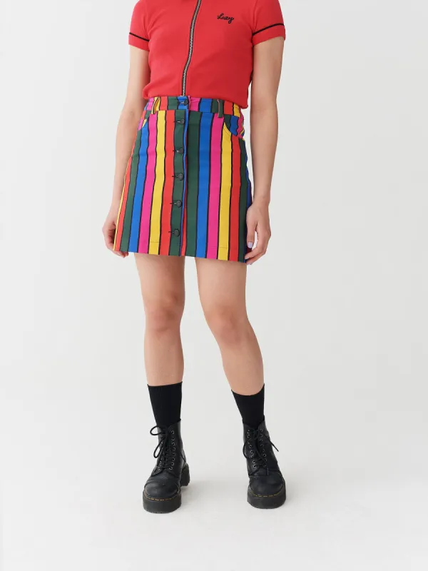 Lazy Oaf Stripy Button Skirt sold by Lazy Oaf