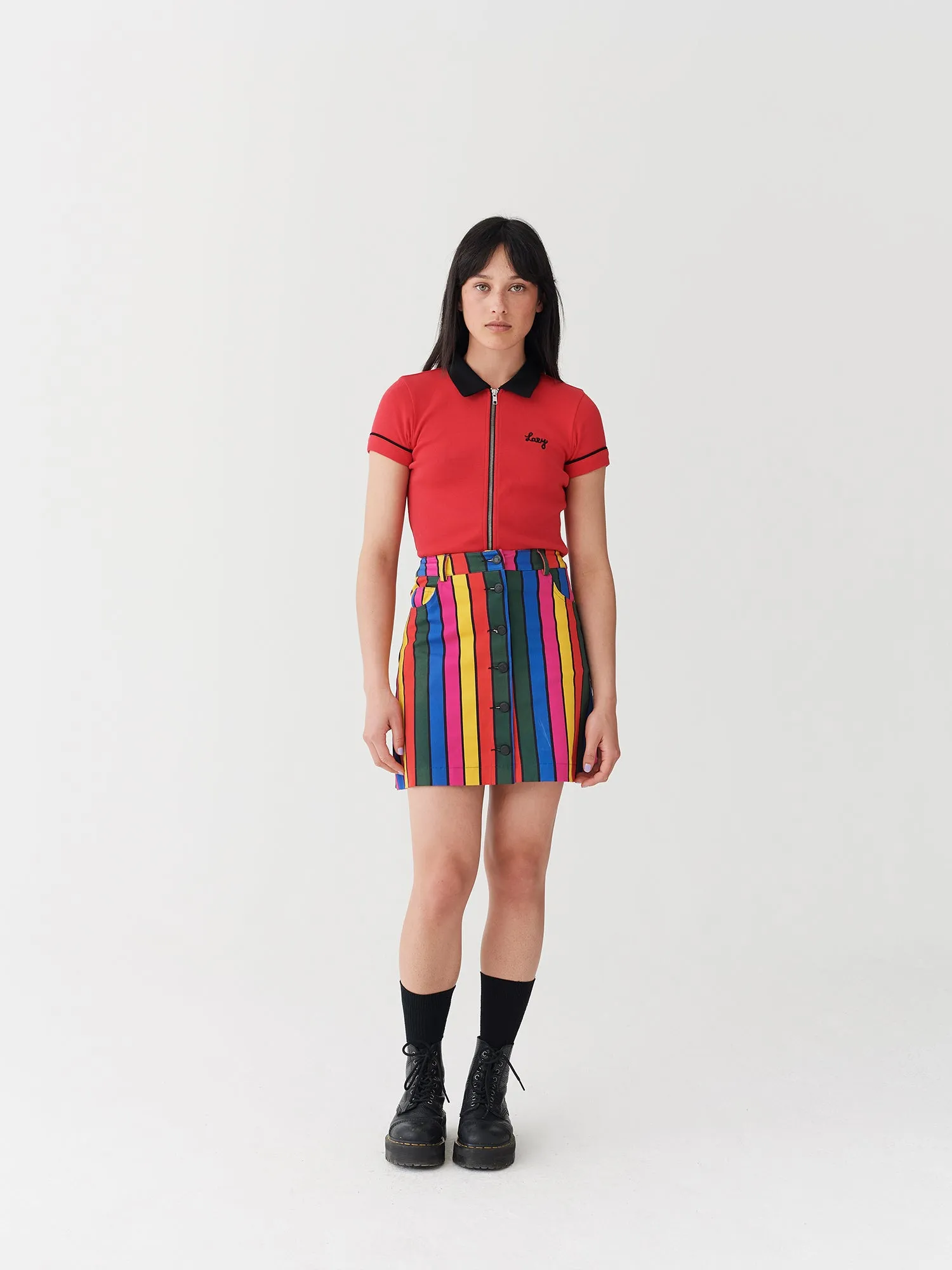 Lazy Oaf Stripy Button Skirt sold by Lazy Oaf product image thumbnail 2