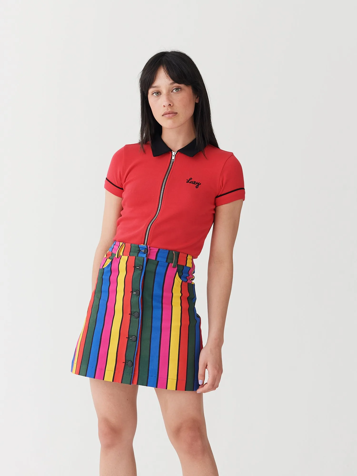 Lazy Oaf Stripy Button Skirt sold by Lazy Oaf product image thumbnail 5