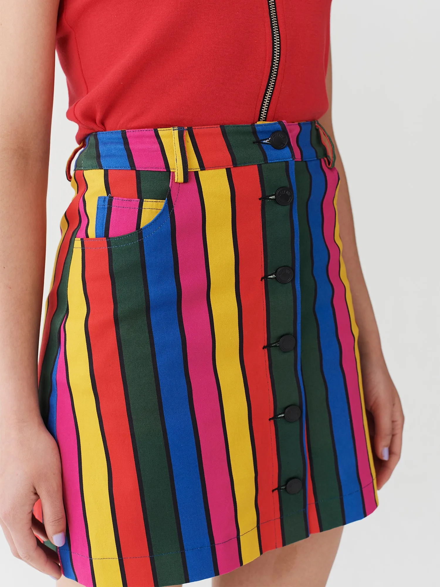 Lazy Oaf Stripy Button Skirt sold by Lazy Oaf product image thumbnail 4