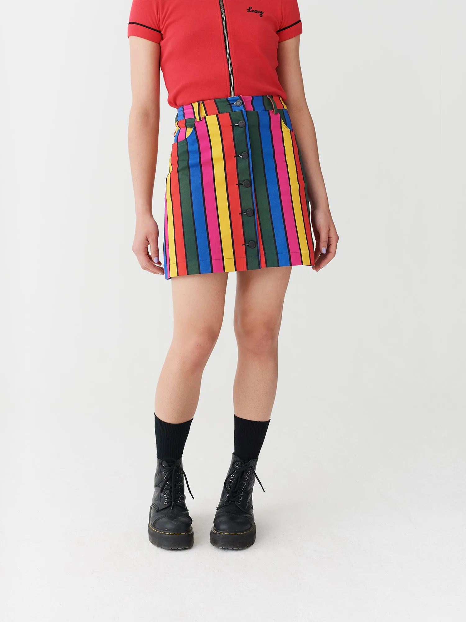 Lazy Oaf Stripy Button Skirt sold by Lazy Oaf product image thumbnail 3