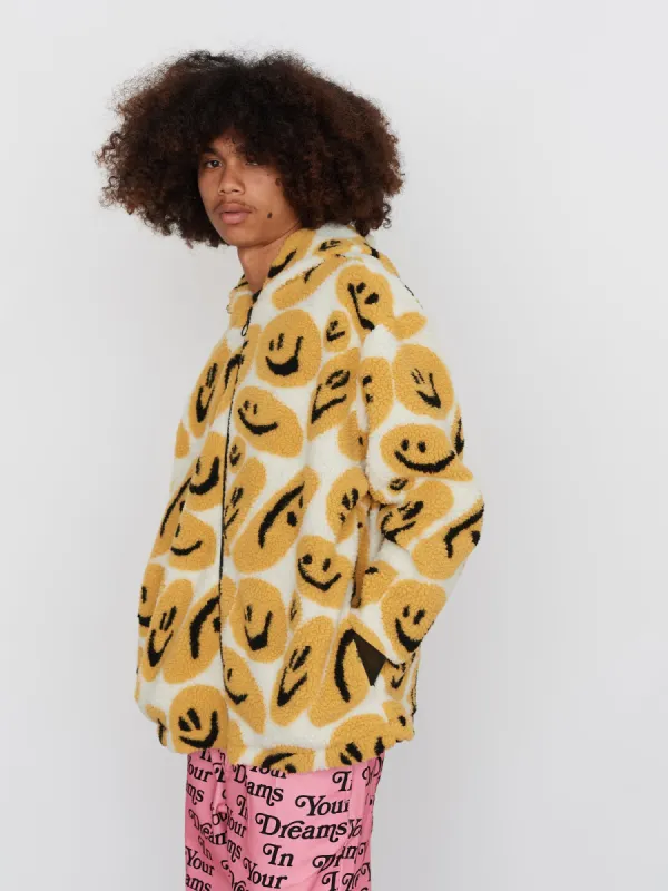 Squish Face Zip Through Fleece sold by Lazy Oaf