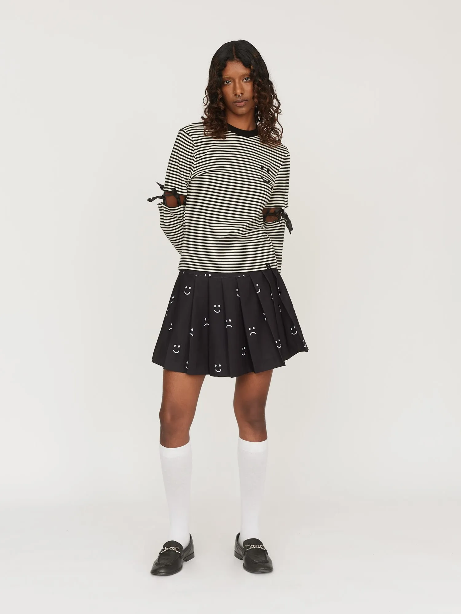 Mini Pleated Happy Sad Skirt sold by Lazy Oaf product image thumbnail 5