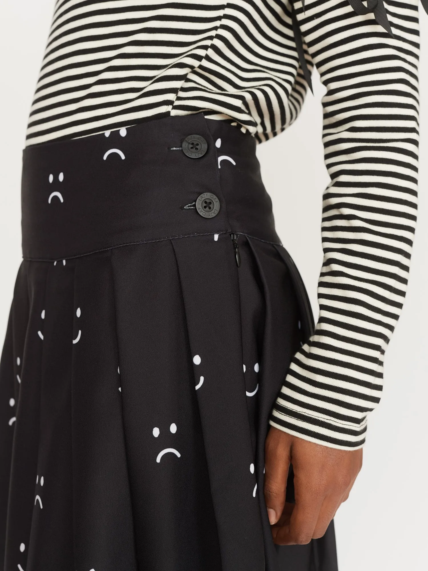 Mini Pleated Happy Sad Skirt sold by Lazy Oaf product image thumbnail 4