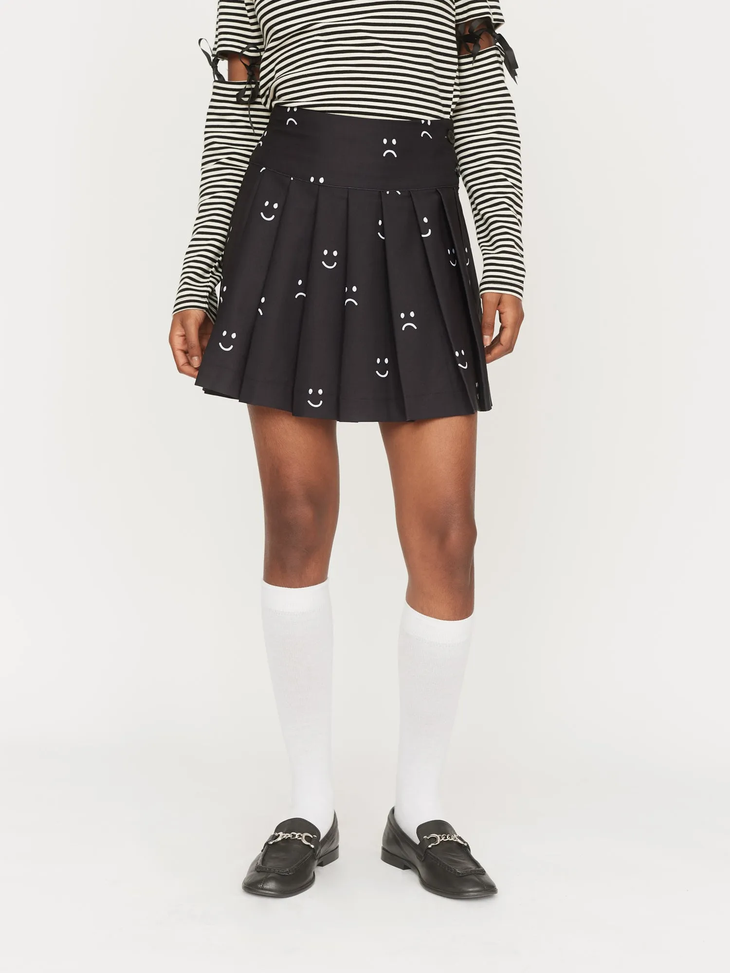 Mini Pleated Happy Sad Skirt sold by Lazy Oaf product image thumbnail 3