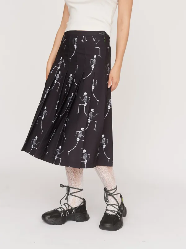 Skelly Pleated Skirt sold by Lazy Oaf