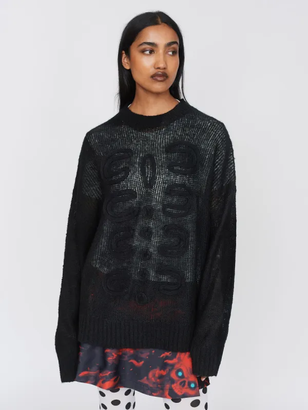 Loose Knit Skelly Jumper sold by Lazy Oaf