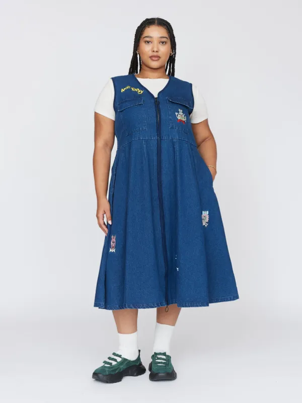 Creatures Denim Gilet Dress sold by Lazy Oaf