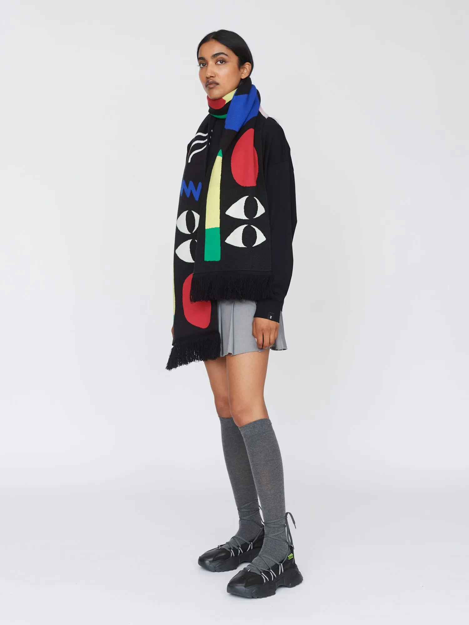 Art Block Knitted Scarf sold by Lazy Oaf product image thumbnail 4