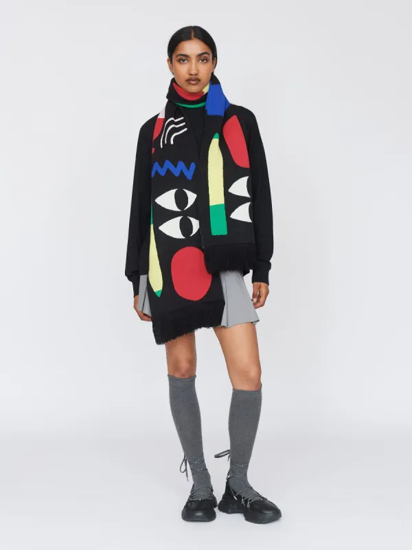 Art Block Knitted Scarf sold by Lazy Oaf