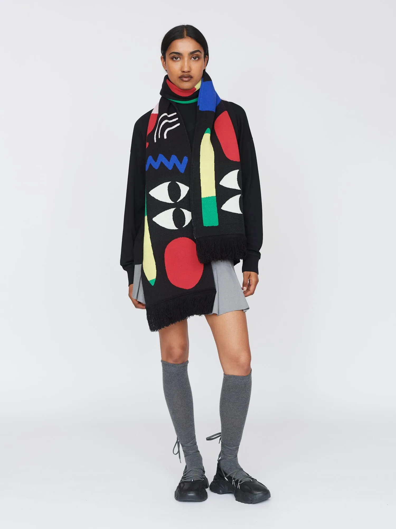 Art Block Knitted Scarf sold by Lazy Oaf