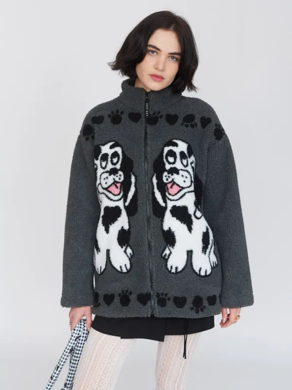 Doggo fleece sold by Lazy Oaf