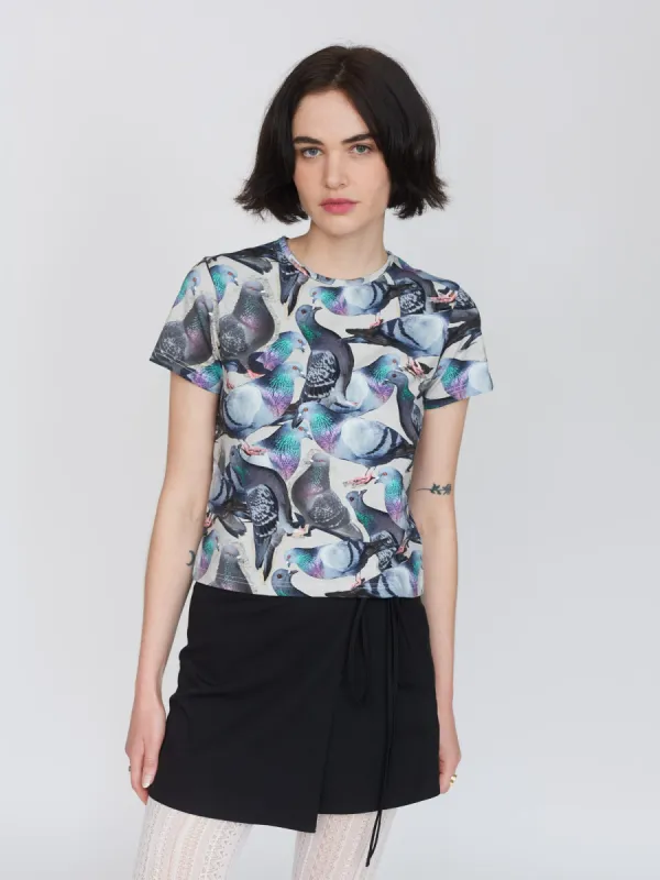 Pigeons Are Pals Fitted Tee sold by Lazy Oaf