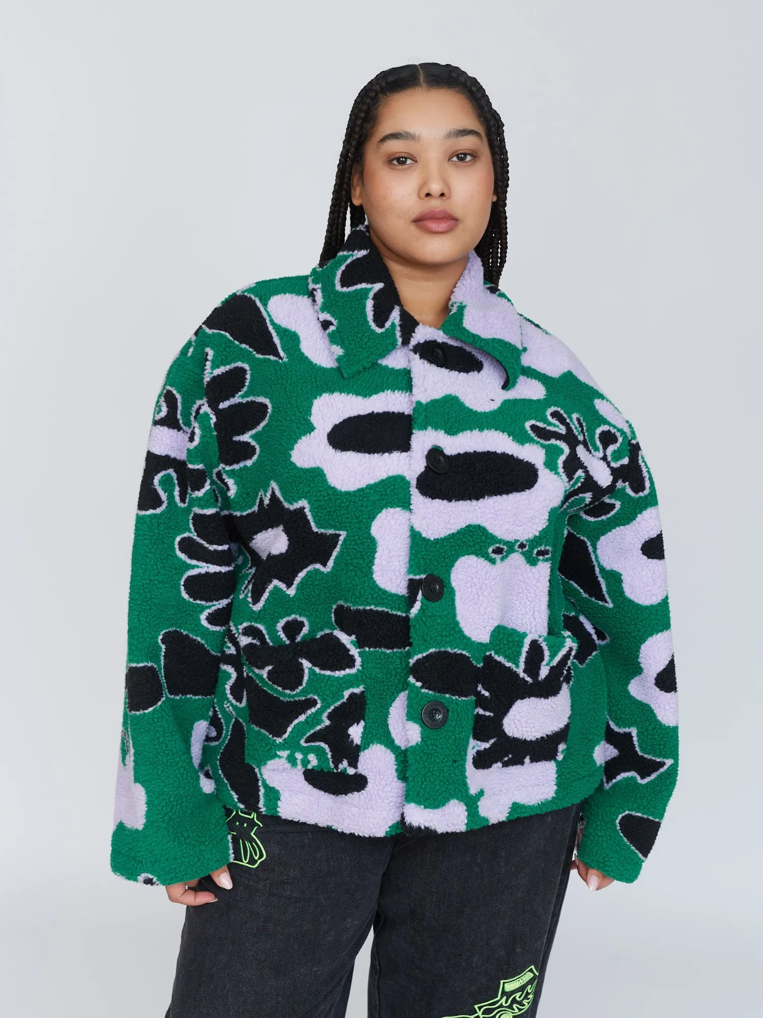Abstract Button Up Fleece sold by Lazy Oaf product image thumbnail 5