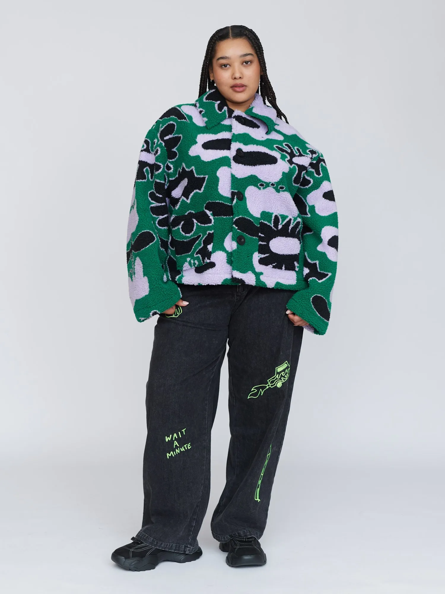 Abstract Button Up Fleece sold by Lazy Oaf product image thumbnail 3