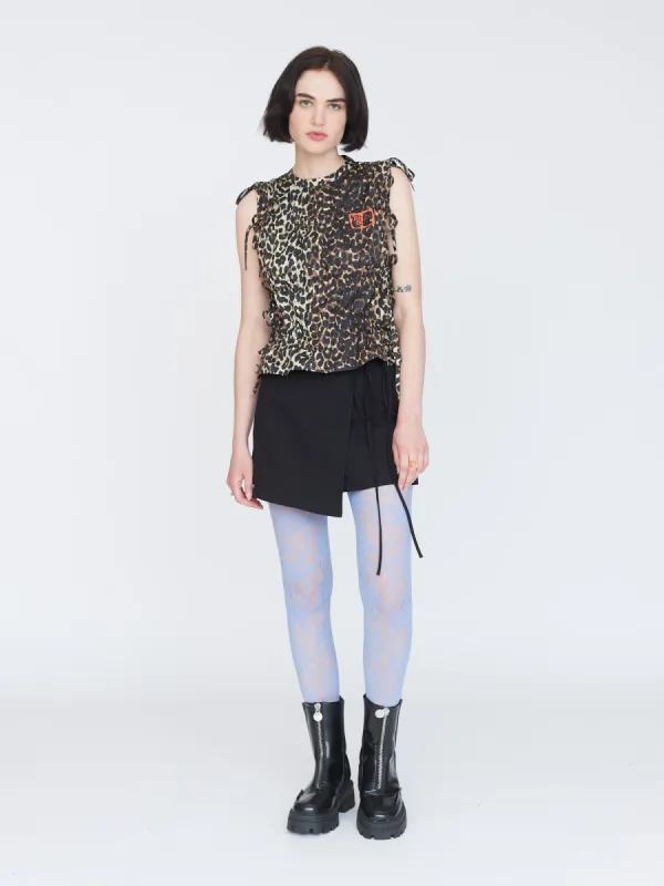 Leopard Tied Up Top sold by Lazy Oaf