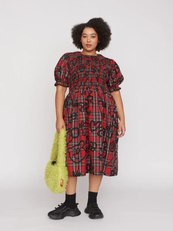 Tartan Scribble Dress sold by Lazy Oaf