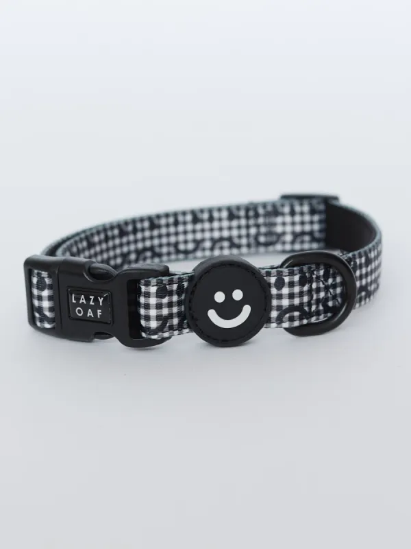 Happy Sad Gingham Dog Collar sold by Lazy Oaf