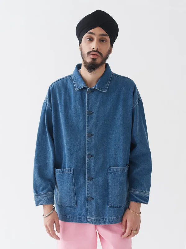 LO Chore Jacket - Blue Denim sold by Lazy Oaf