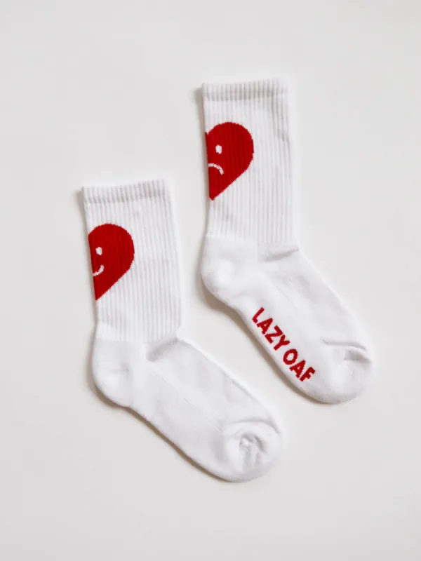 Happy Sad Heart Socks sold by Lazy Oaf