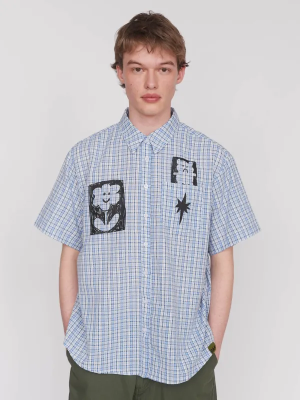 Drawn To Flowers Check Shirt sold by Lazy Oaf