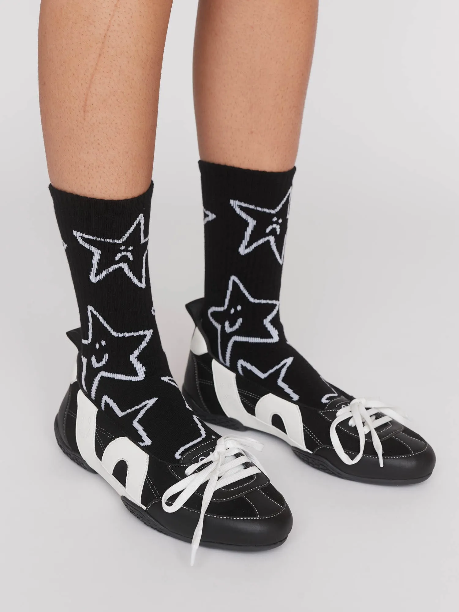 Happy Sad Star Socks sold by Lazy Oaf product image thumbnail 2