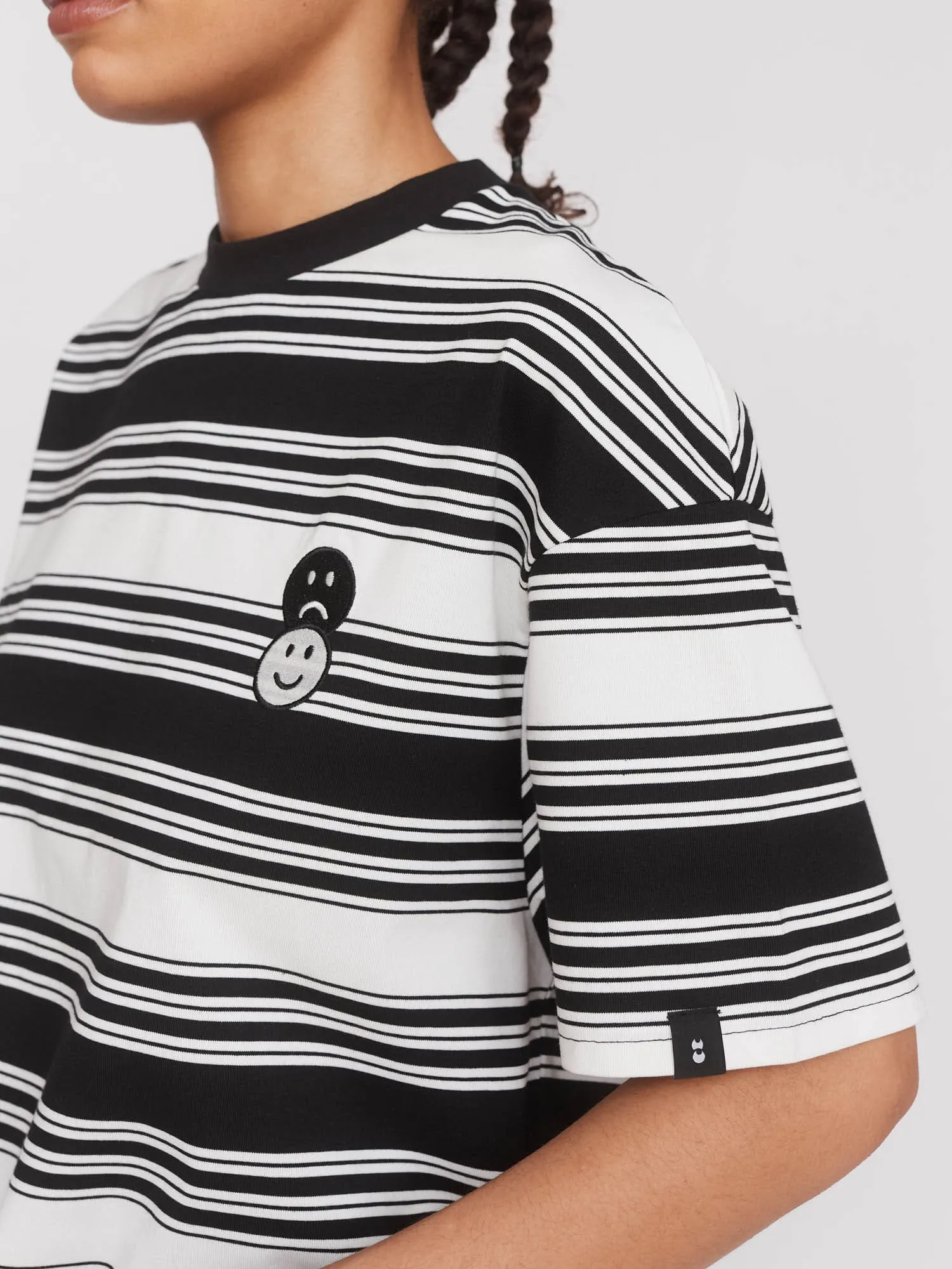 Happy Sad Stripe Tee sold by Lazy Oaf product image thumbnail 4