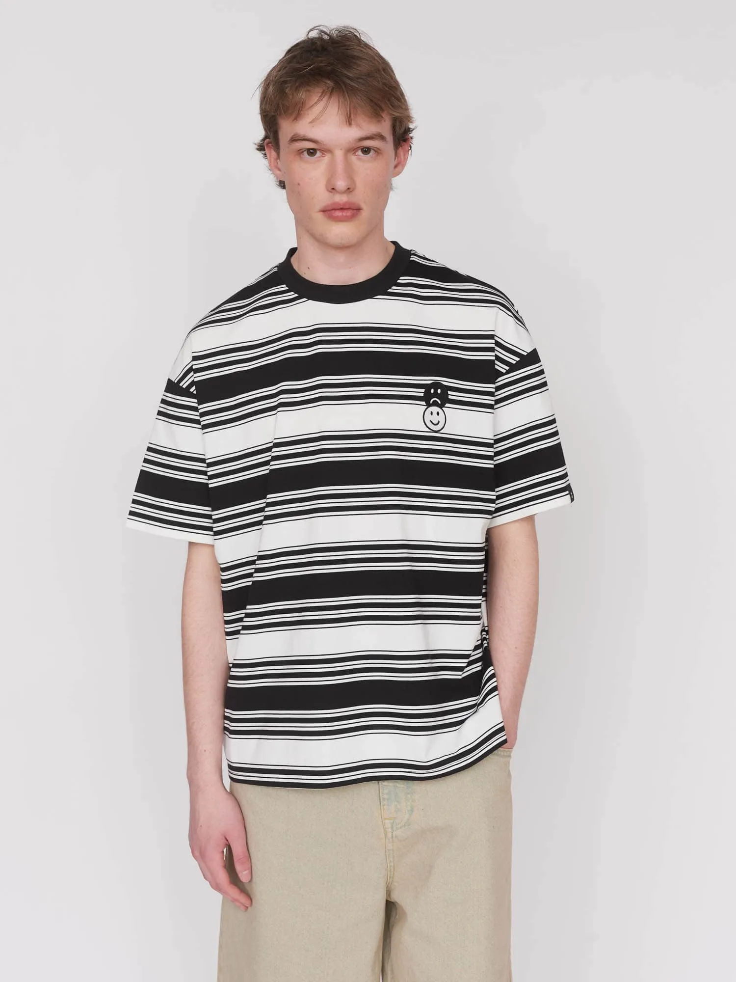 Happy Sad Stripe Tee sold by Lazy Oaf product image thumbnail 2