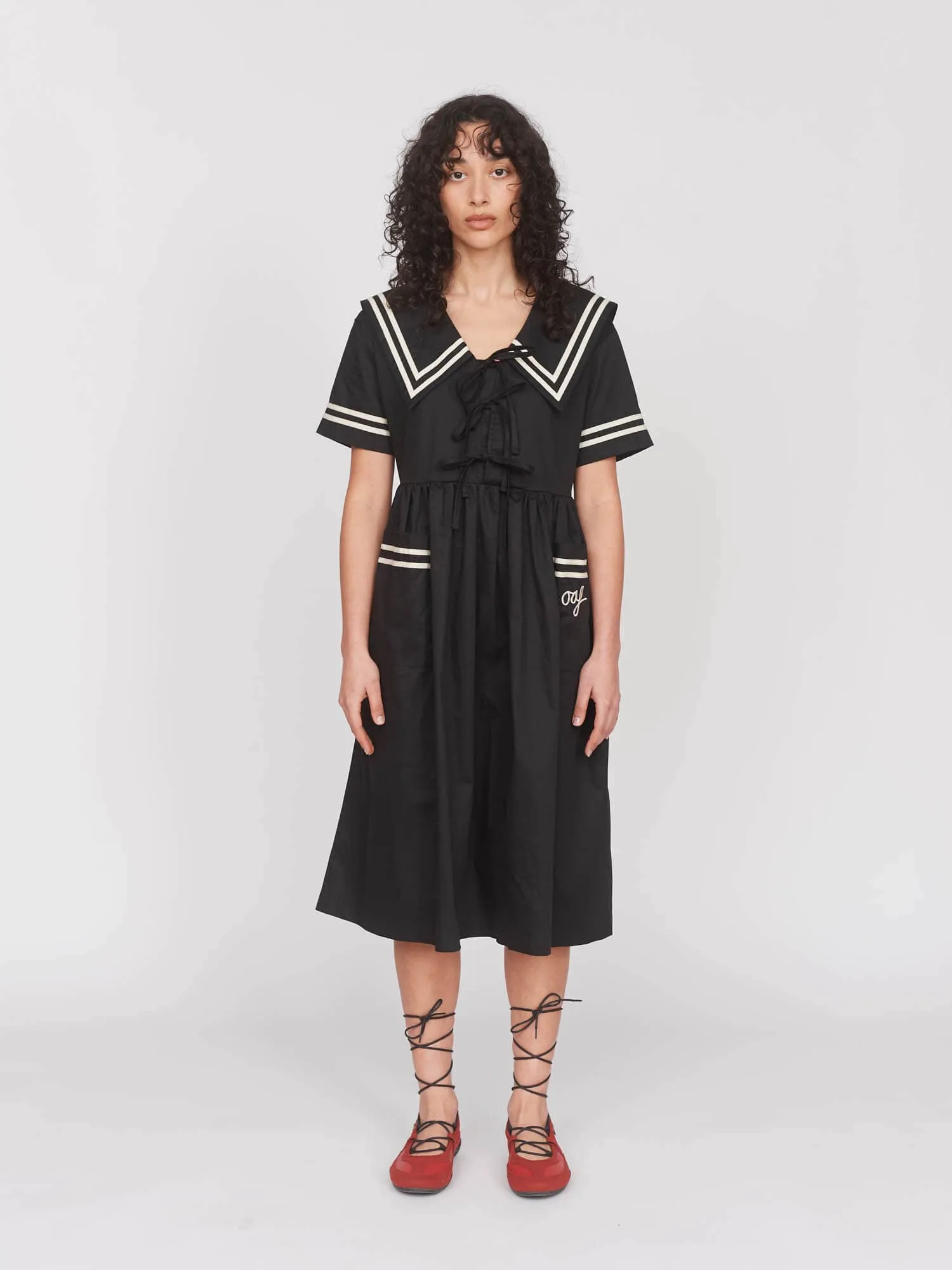 Short Sleeve Sailor Dress sold by Lazy Oaf