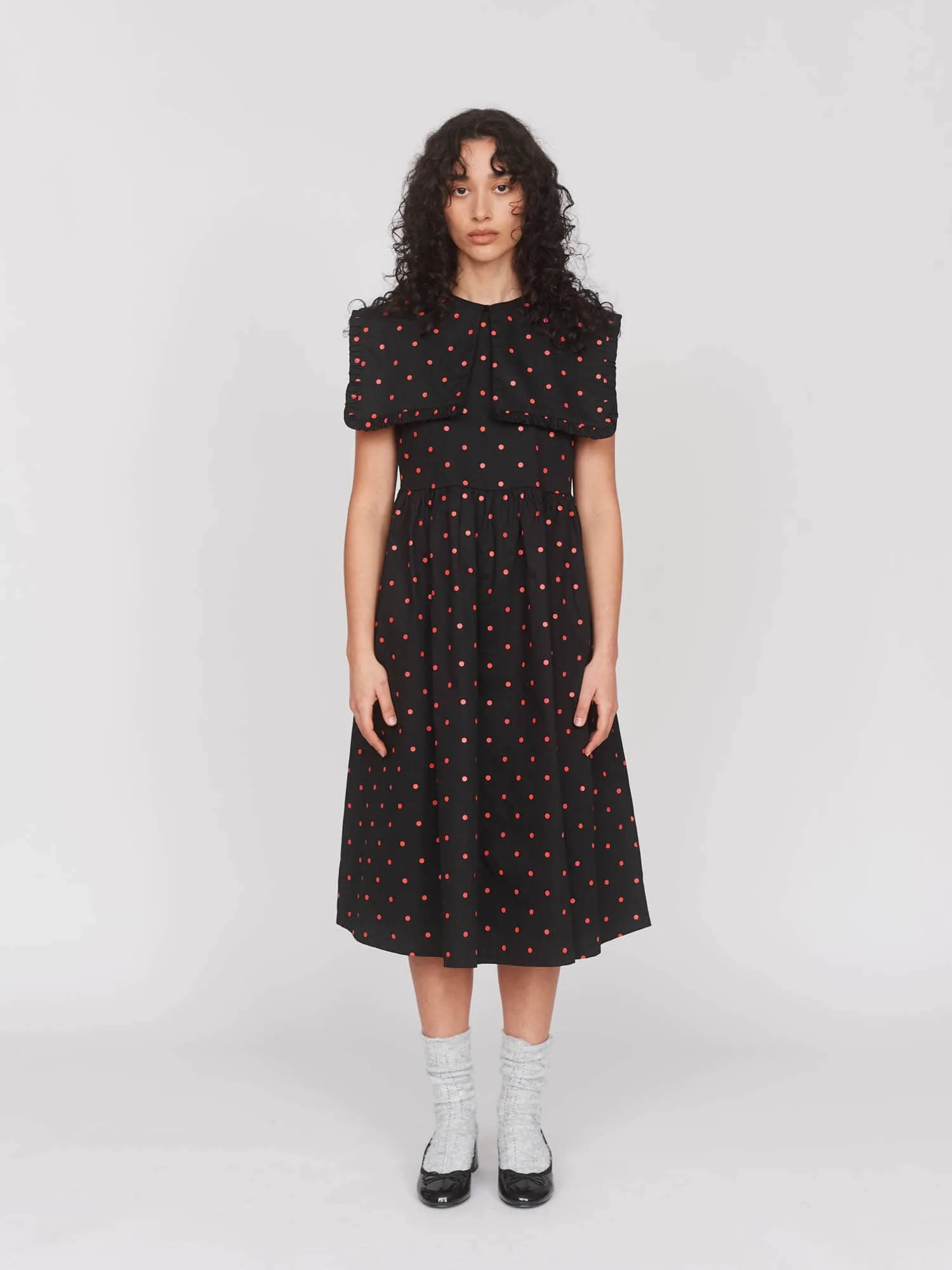 Micro Polka Big Collar Dress sold by Lazy Oaf