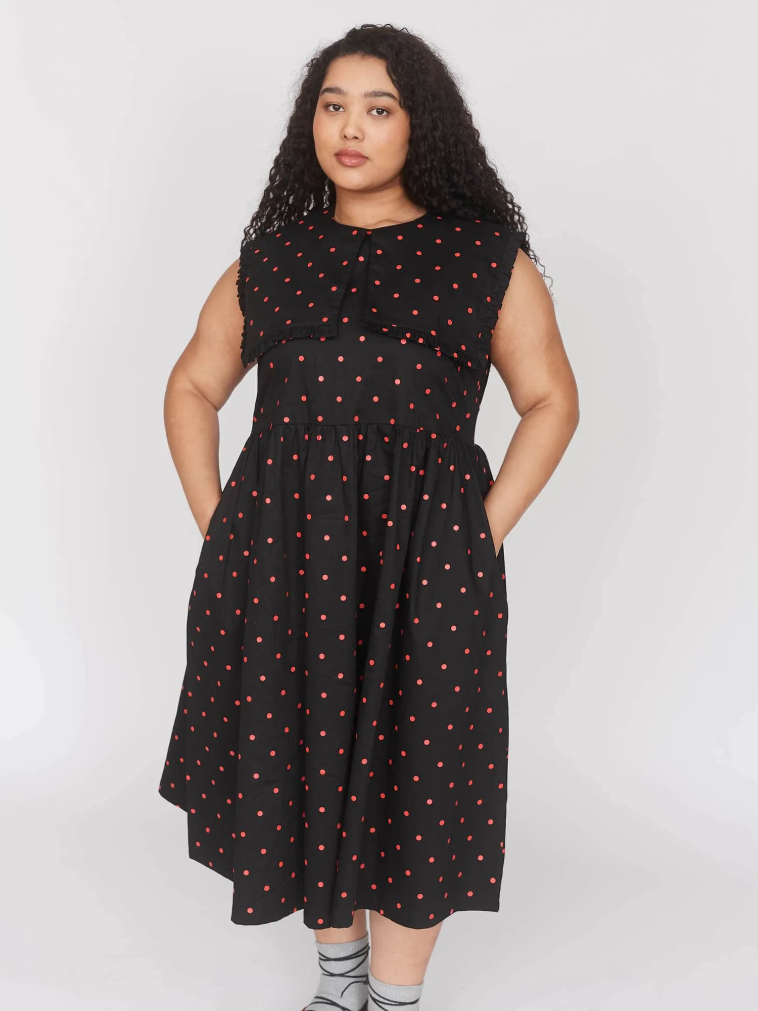 Micro Polka Big Collar Dress sold by Lazy Oaf product image thumbnail 4