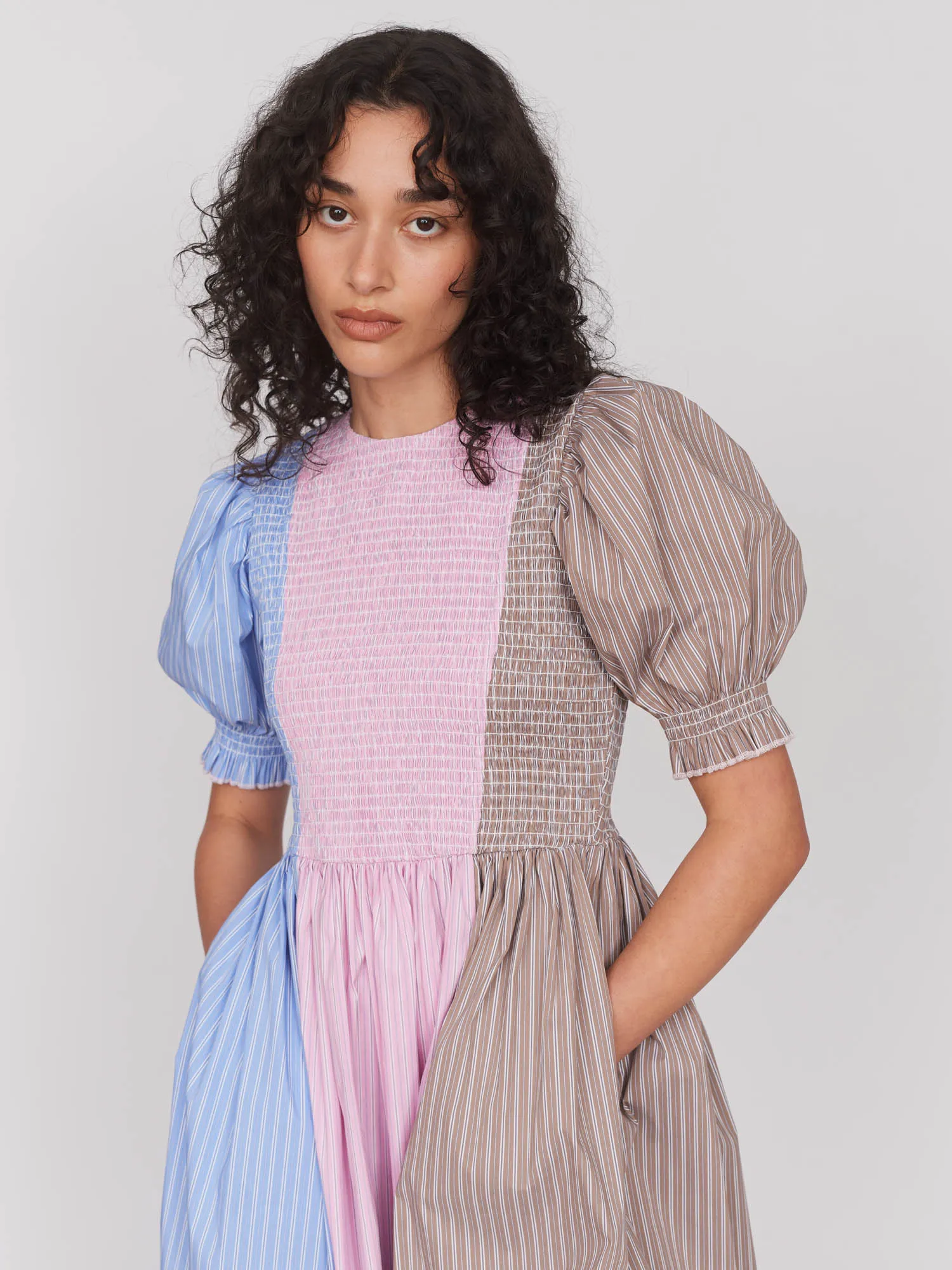 Seeing Stripes Shirred Dress sold by Lazy Oaf product image thumbnail 3