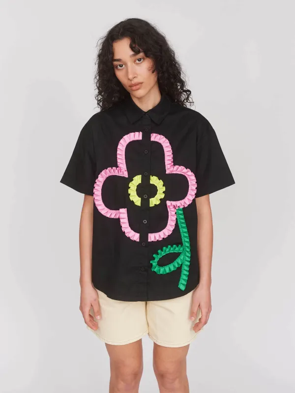 Big Big Black Flower Shirt sold by Lazy Oaf