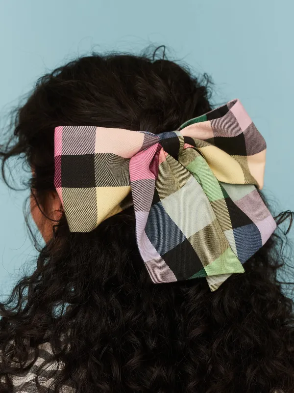 Checkmate Bow Hair Clip sold by Lazy Oaf