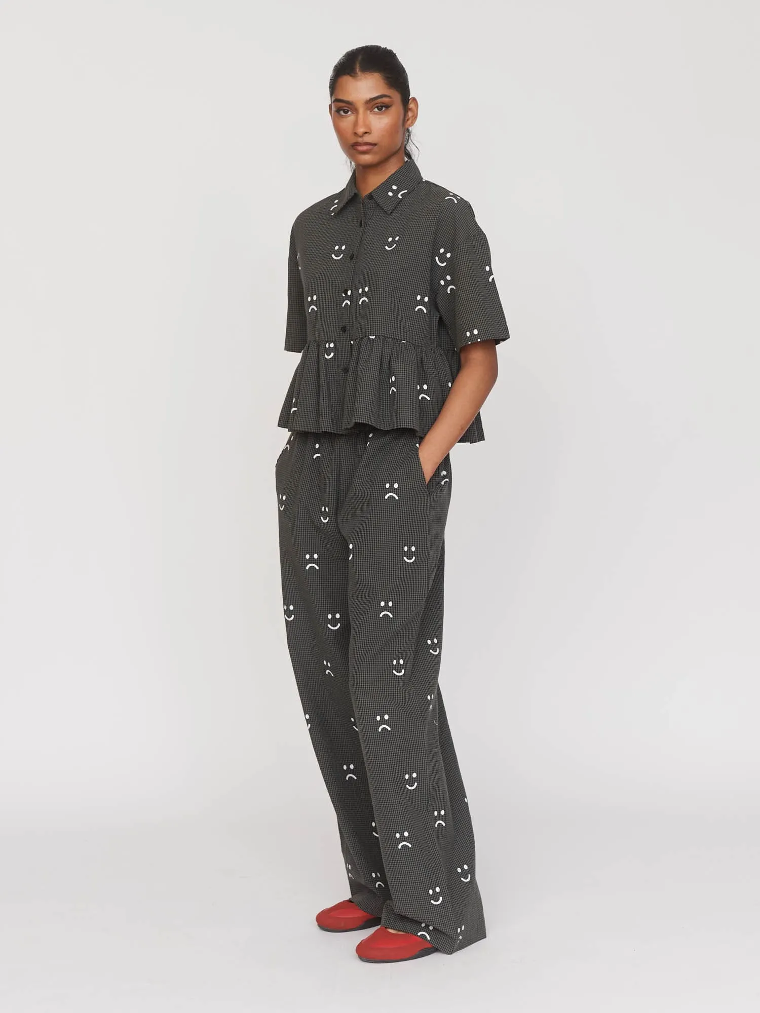 Happy Sad Check Trousers sold by Lazy Oaf product image thumbnail 5