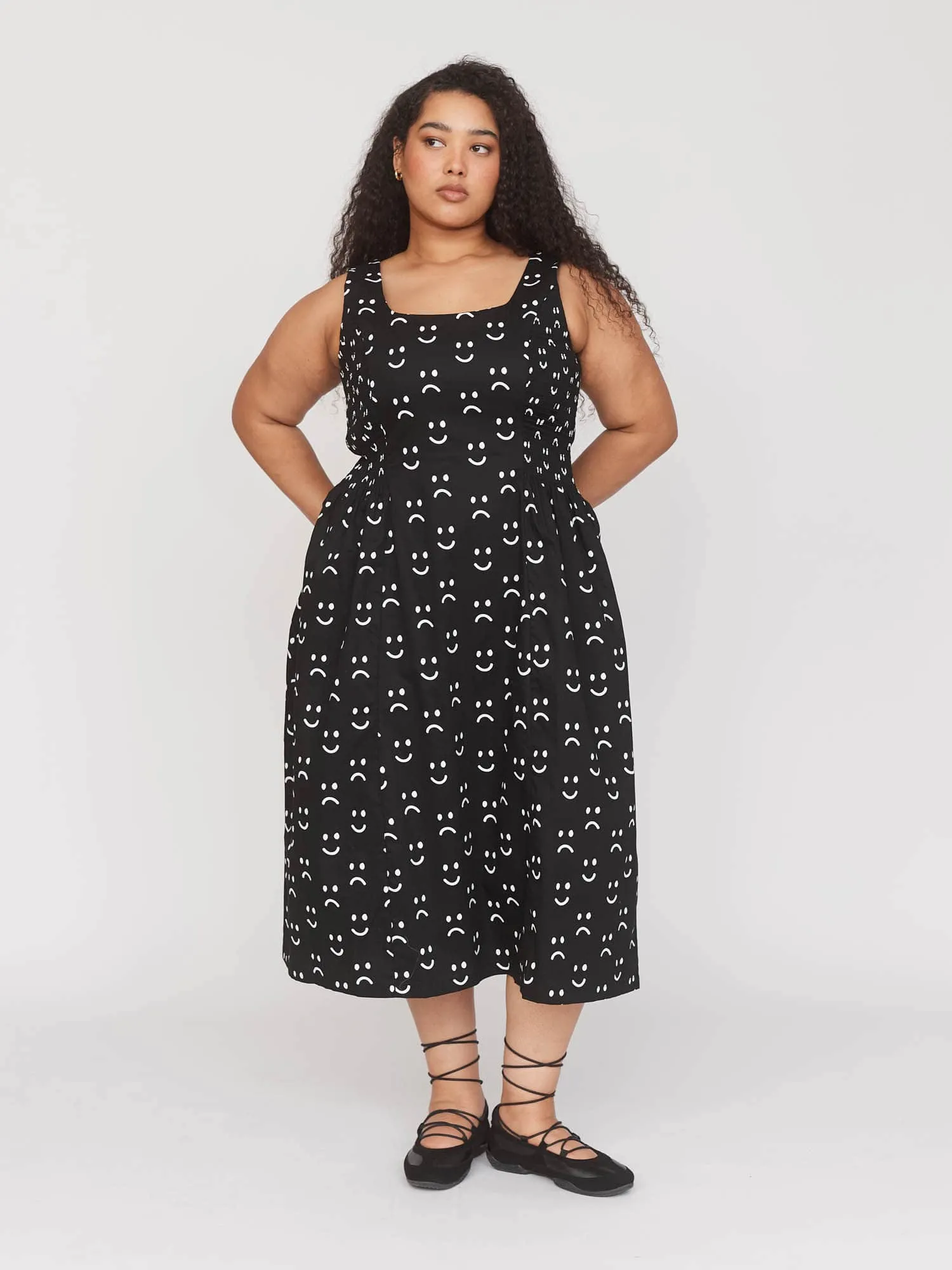 Happy Sad Sleeveless Dress sold by Lazy Oaf product image thumbnail 4