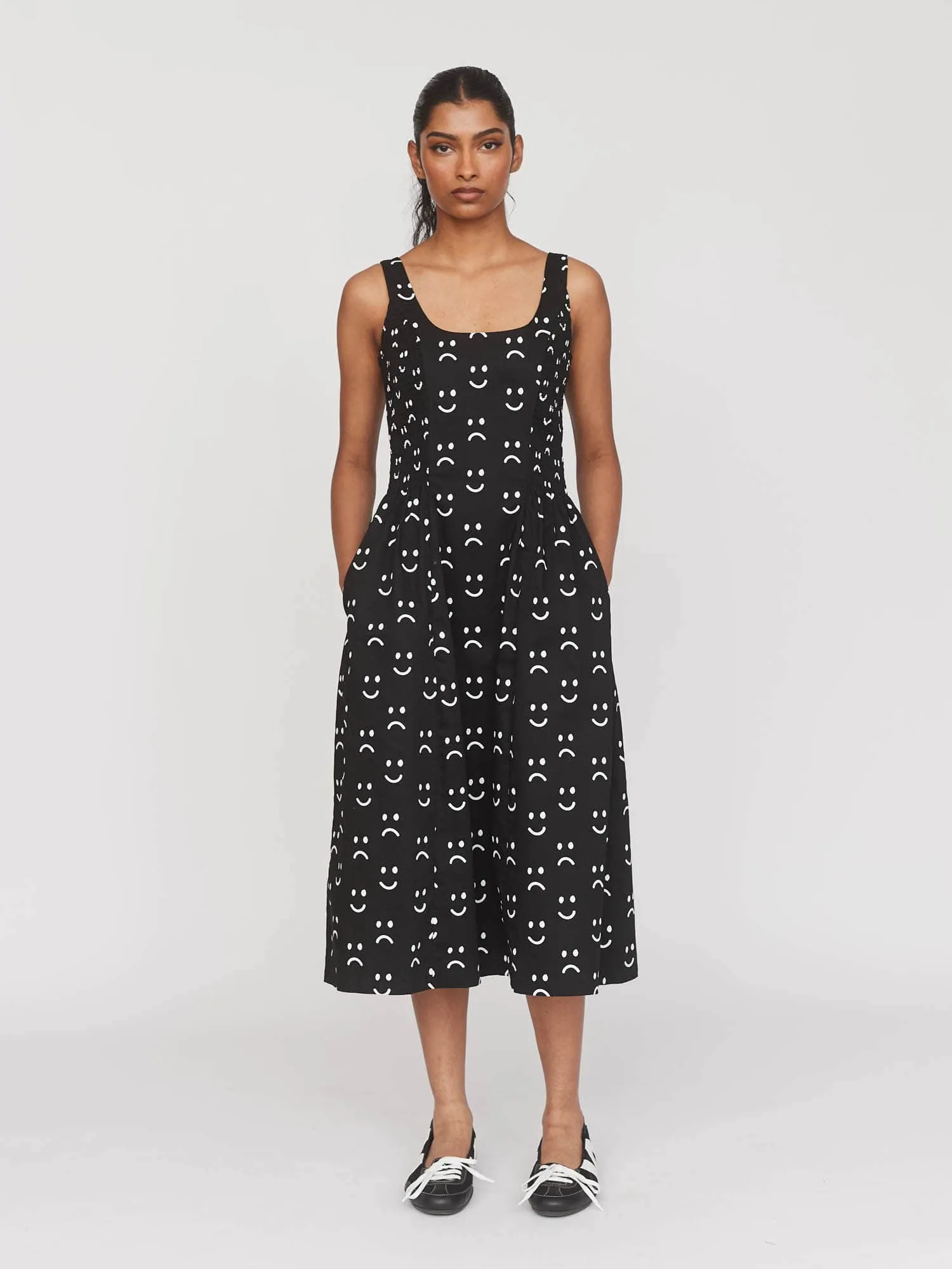 Happy Sad Sleeveless Dress sold by Lazy Oaf