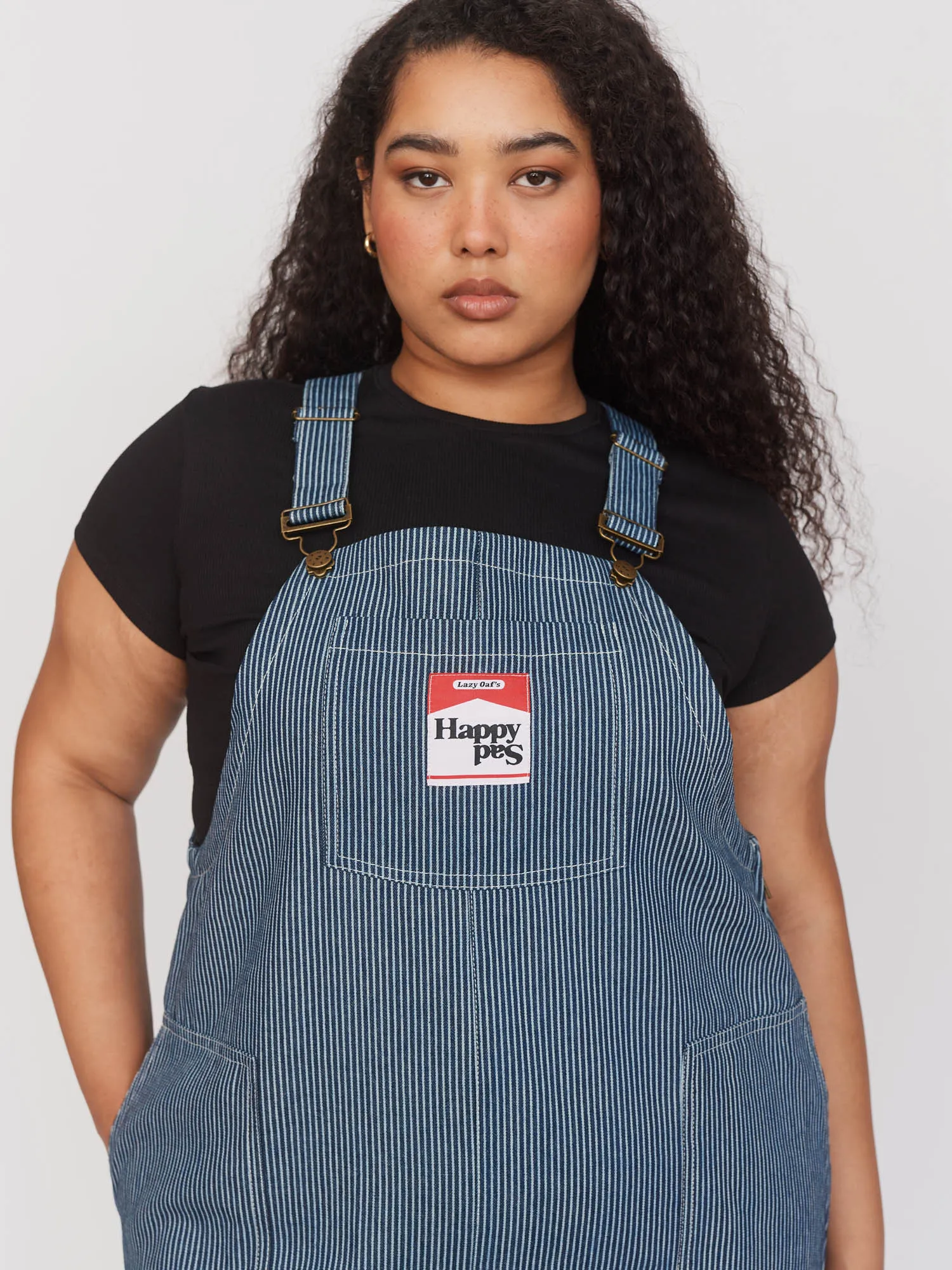 Pinstripe Oversized Dungarees sold by Lazy Oaf product image thumbnail 4