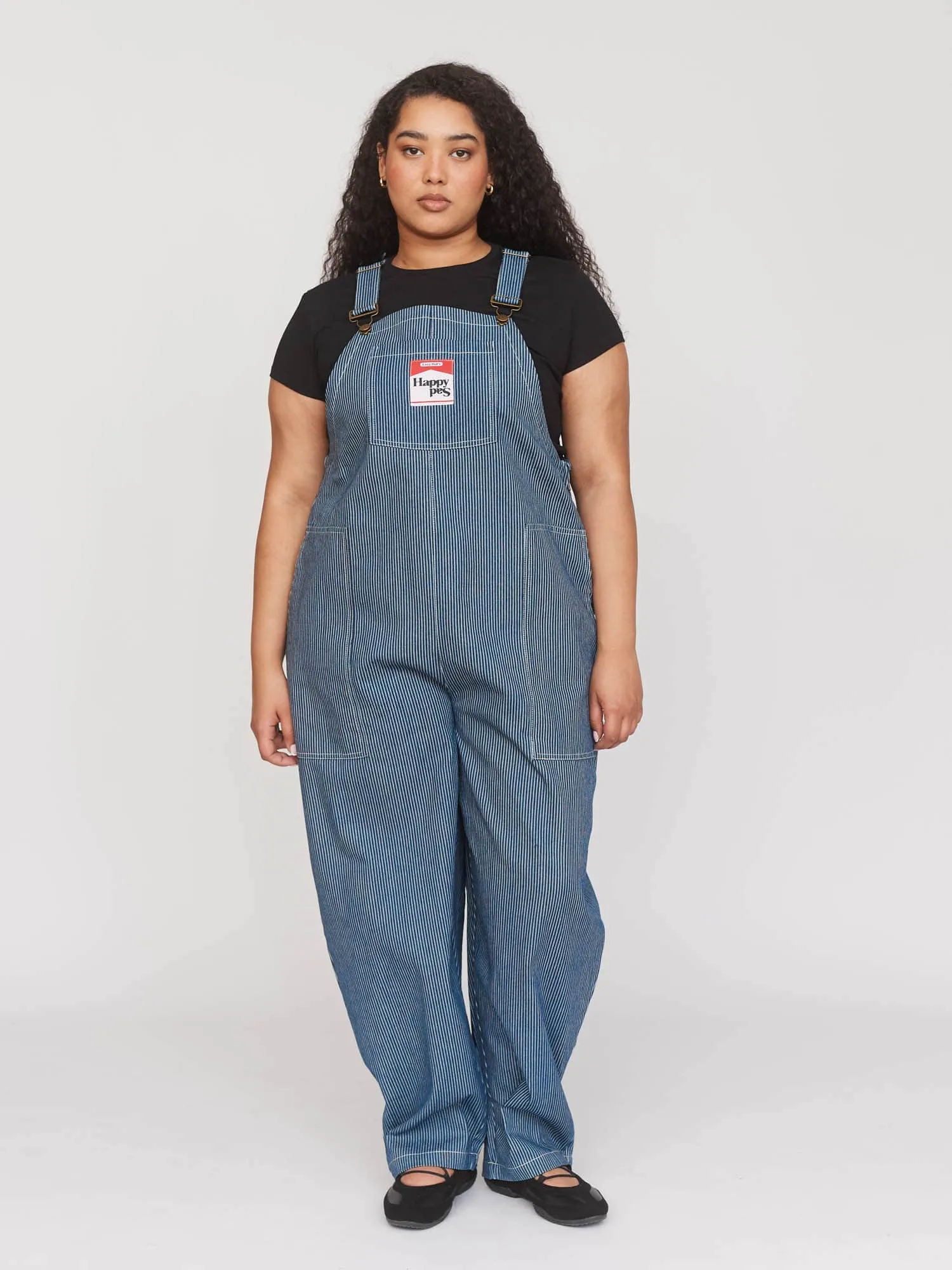 Pinstripe Oversized Dungarees sold by Lazy Oaf product image thumbnail 2