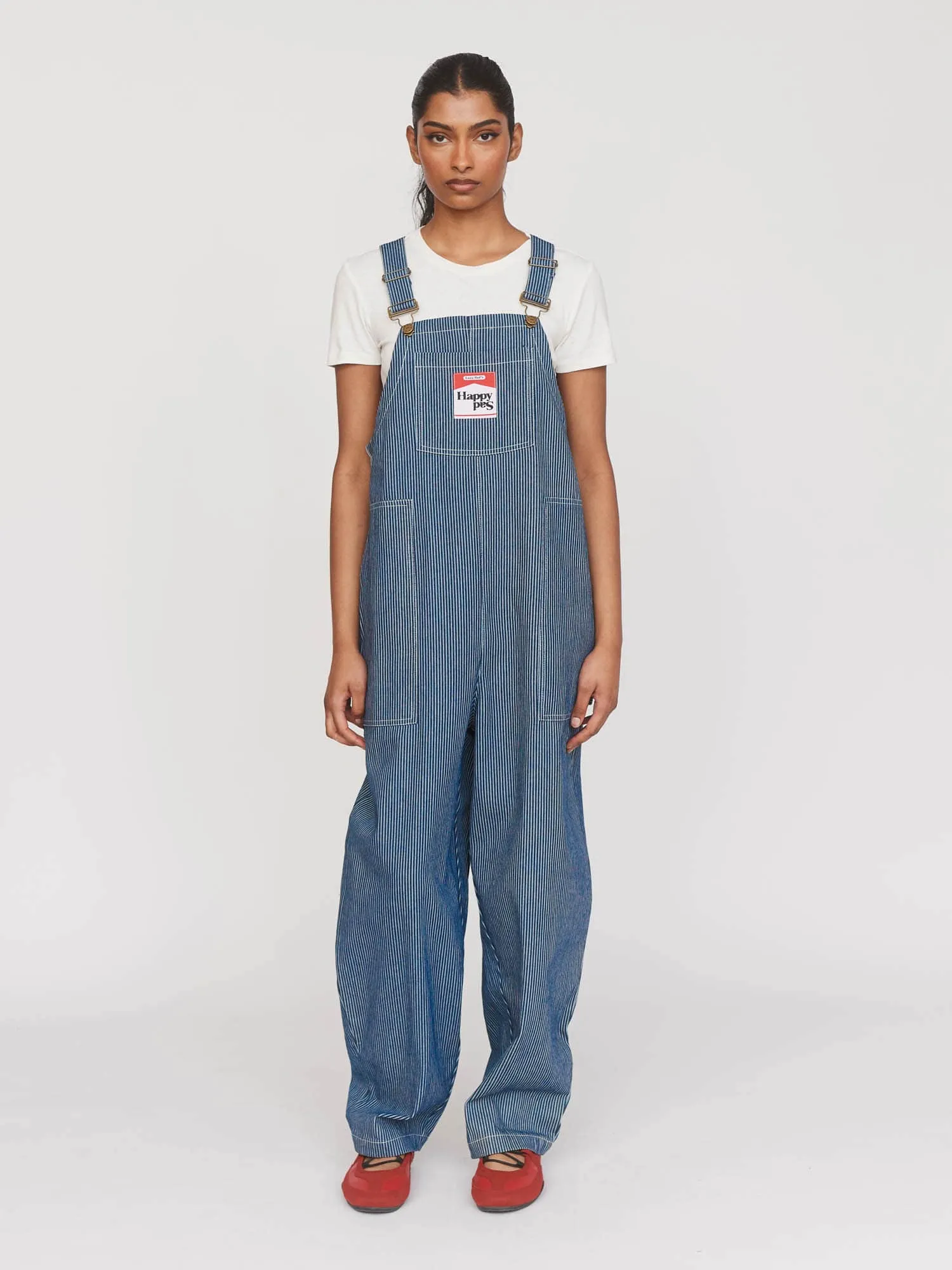 Pinstripe Oversized Dungarees sold by Lazy Oaf product image thumbnail 5