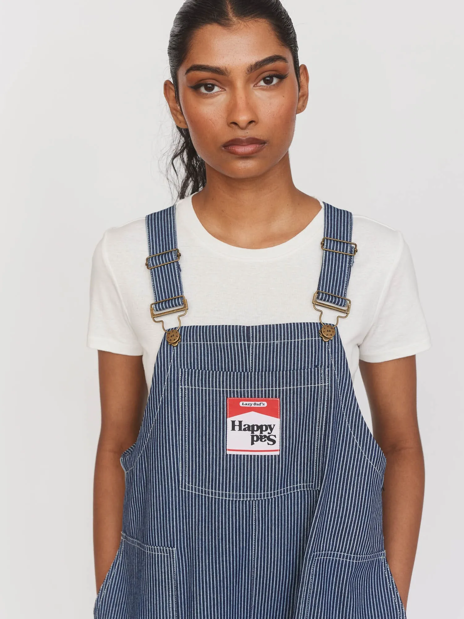 Pinstripe Oversized Dungarees sold by Lazy Oaf product image thumbnail 3