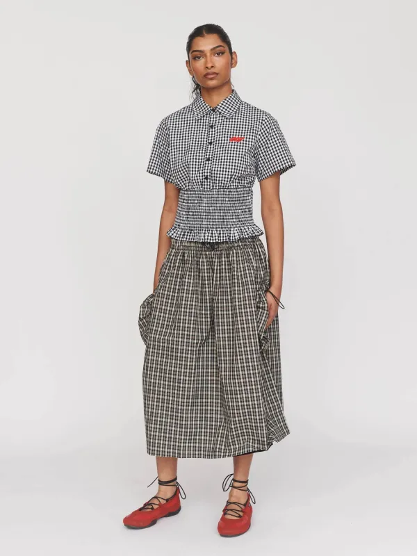 Checked Out Black Skirt sold by Lazy Oaf