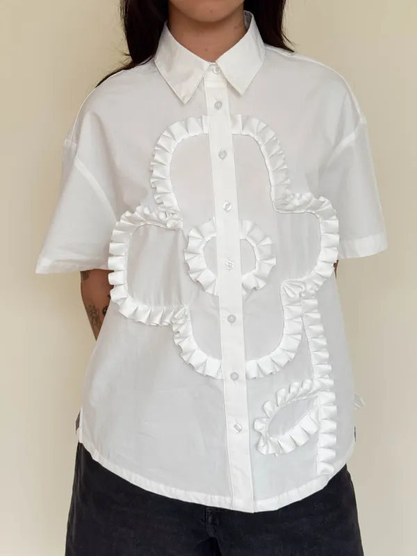 Big Big Flower White Shirt sold by Lazy Oaf
