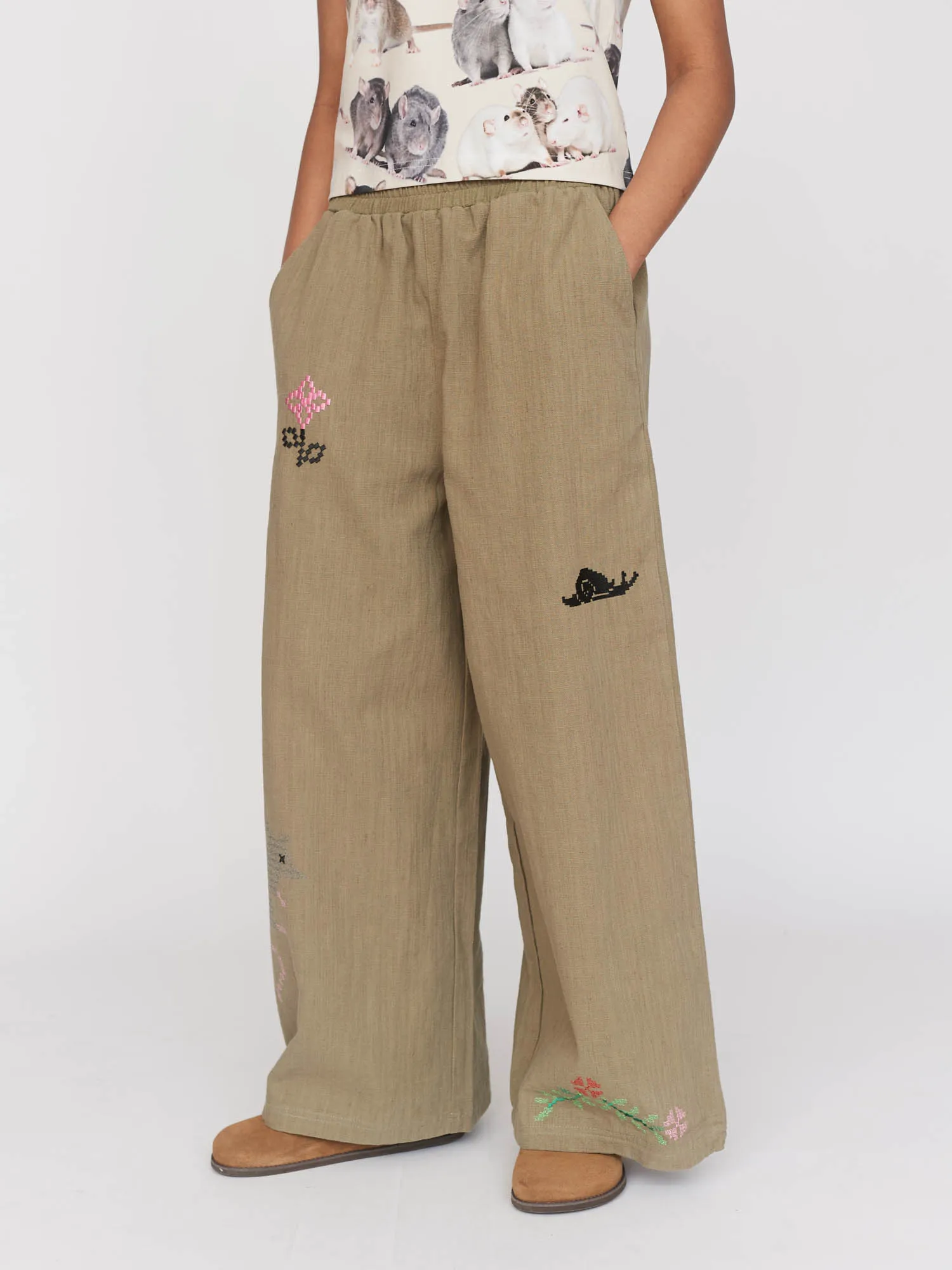 Snails Pace Pull On Trousers sold by Lazy Oaf