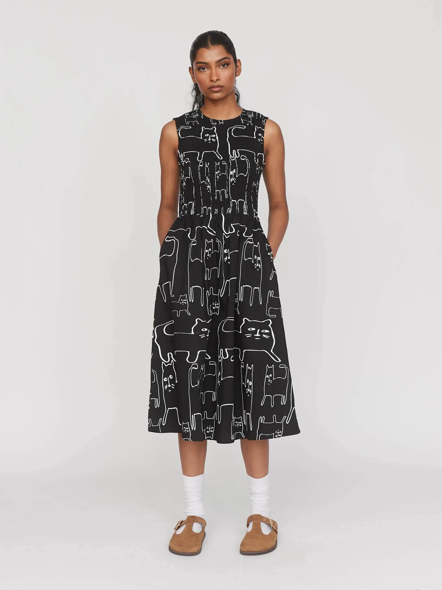 Nine Lives Shirred Dress sold by Lazy Oaf product image thumbnail 5